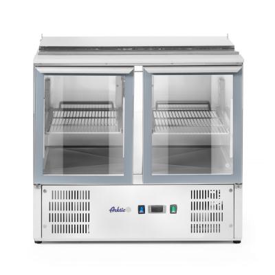 Dvoudveřový prosklený chladicí stůl s odklápěcím víkem, Arktic, 247L, 230V/145W, 900x700x(H)860mm | 236246